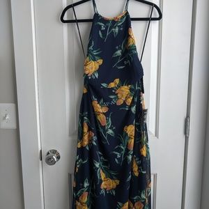 Lulus navy floral maxi dress